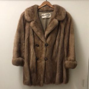Vintage women’s light brown/ tan genuine fur coat